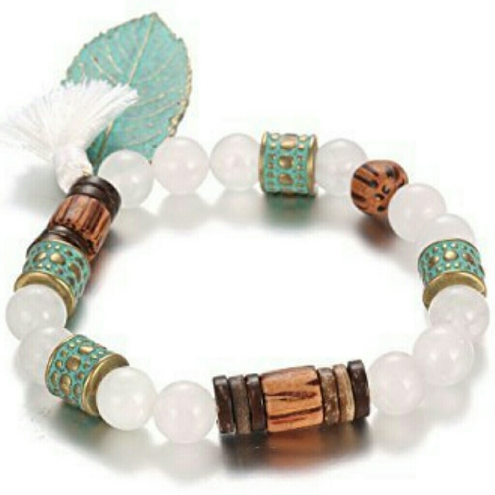 A9 NEW Natural Coconut Precious Stone Leaf Ba…